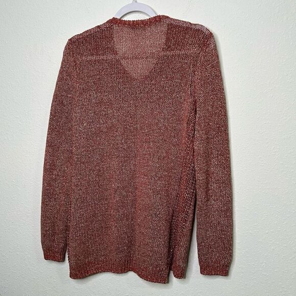 J McLaughlin Women’s Red V Neck Linen Knit‎ Pullover Sweater Size S - Picture 8 of 13